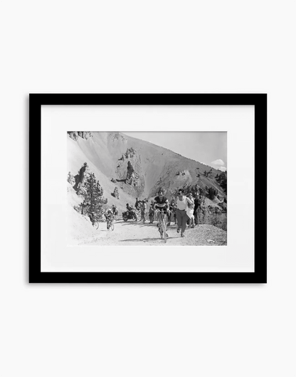 Gino Bartali, Tour de France 1953 — stampa fine art con cornice nera