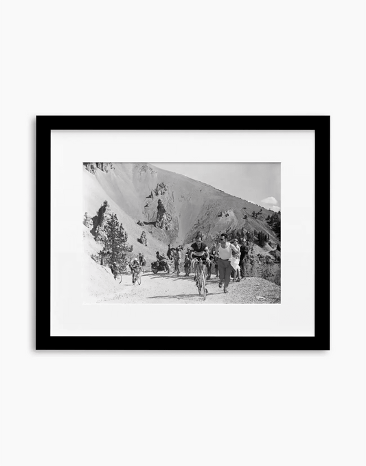 Gino Bartali, Tour de France 1953 — stampa fine art con cornice nera