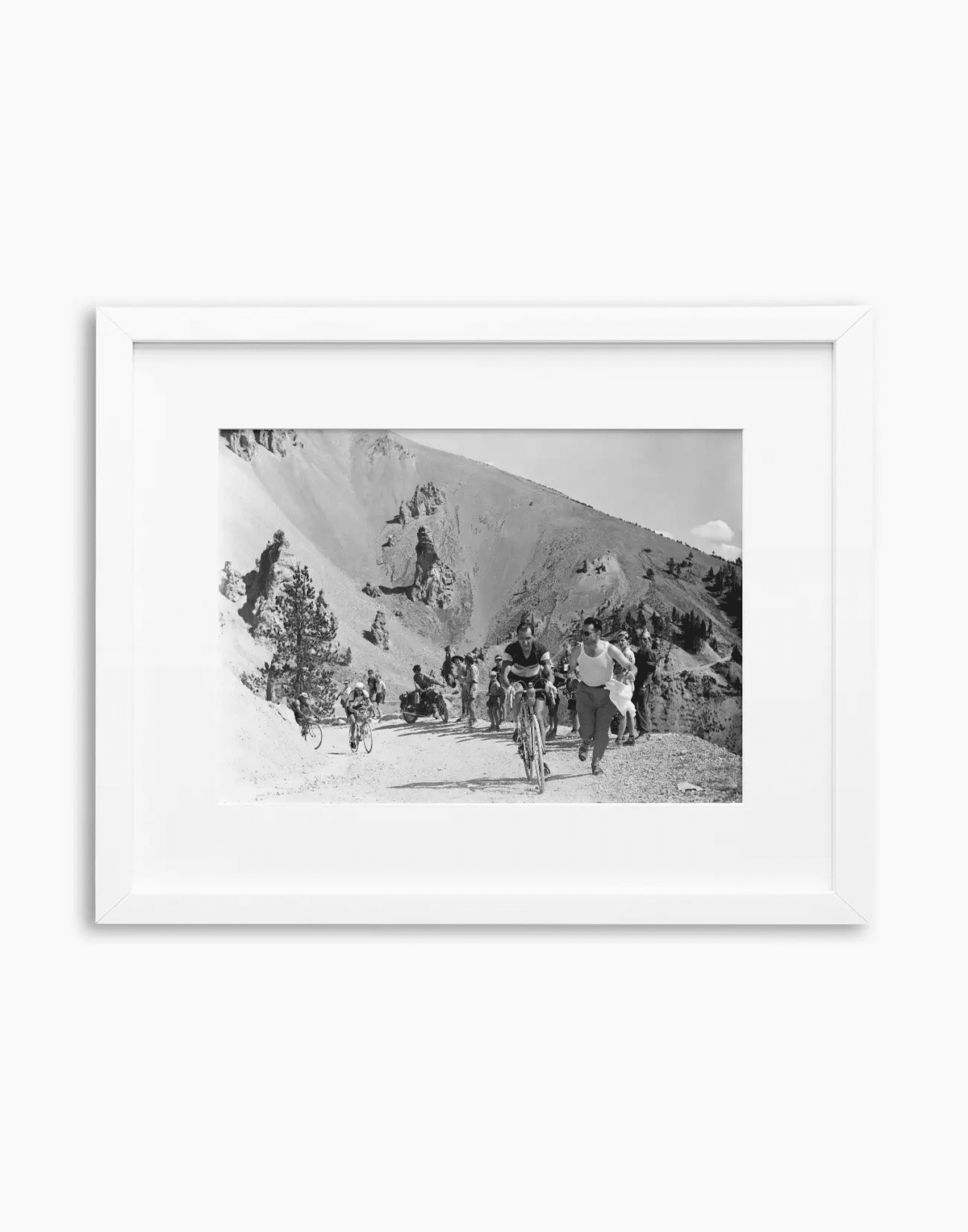 Gino Bartali, Tour de France 1953 — stampa fine art con cornice bianca