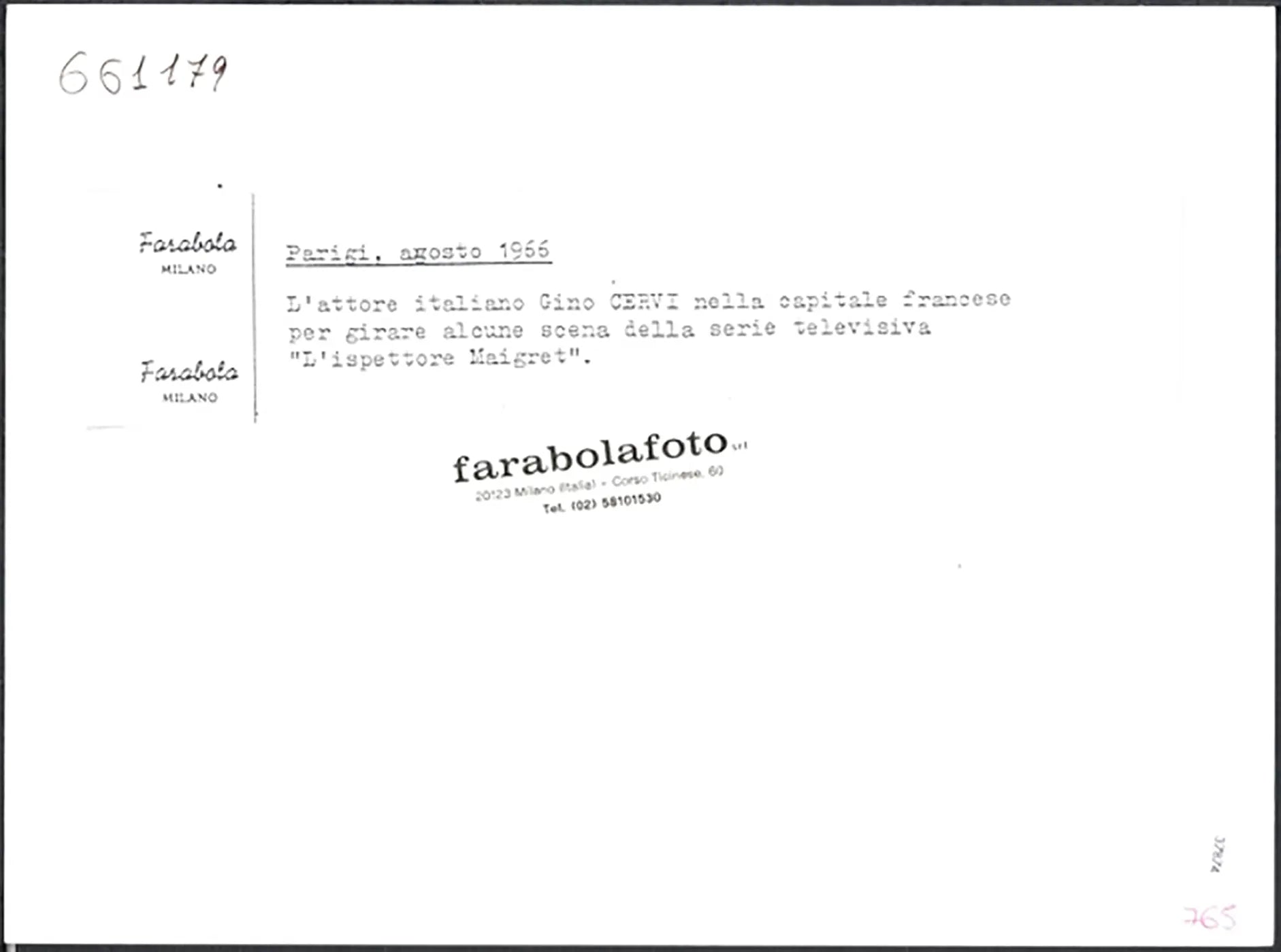 Gino Cervi a Parigi 1966 Ft 37874 - Stampa 24x18 cm - Farabola Stampa ai sali d'argento