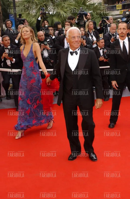 Giorgio Armani e la modella Penelope, Festival di Cannes, 2004 - Farabola Immagine digitale
