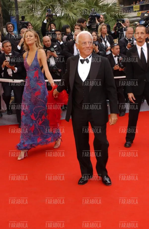 Giorgio Armani e la modella Penelope, Festival di Cannes, 2004 - Farabola Immagine digitale
