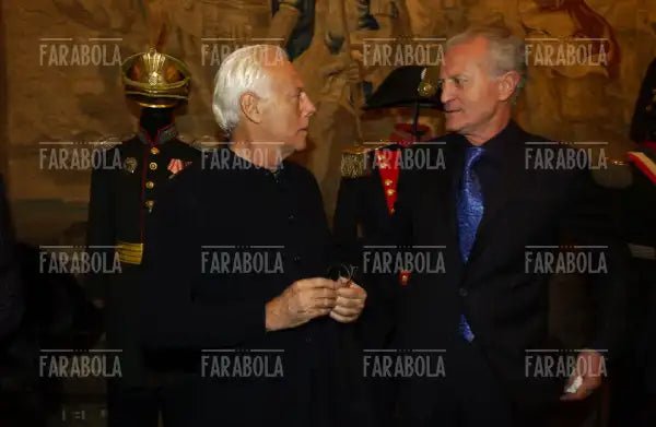 Giorgio Armani e Santo Versace, Premio Giornalismo a Franca Sozzani, Milano, 2004 - Farabola Immagine digitale