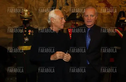 Giorgio Armani e Santo Versace, Premio Giornalismo a Franca Sozzani, Milano, 2004 - Farabola Immagine digitale