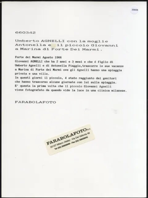 Giovannino Agnelli a Forte dei Marmi 1966 Ft 35858 - Stampa 24x18 cm - Farabola Stampa ai sali d'argento (anni 90)