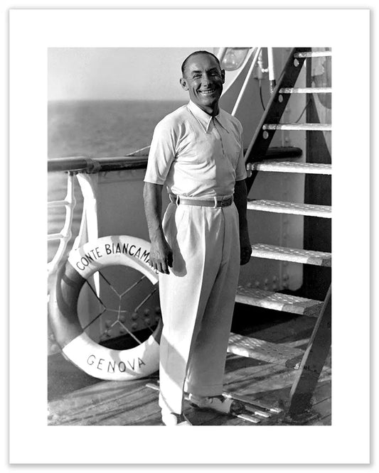 Girardengo sul transatlantico Conte Biancamano, 1932 - Farabola Fotografia