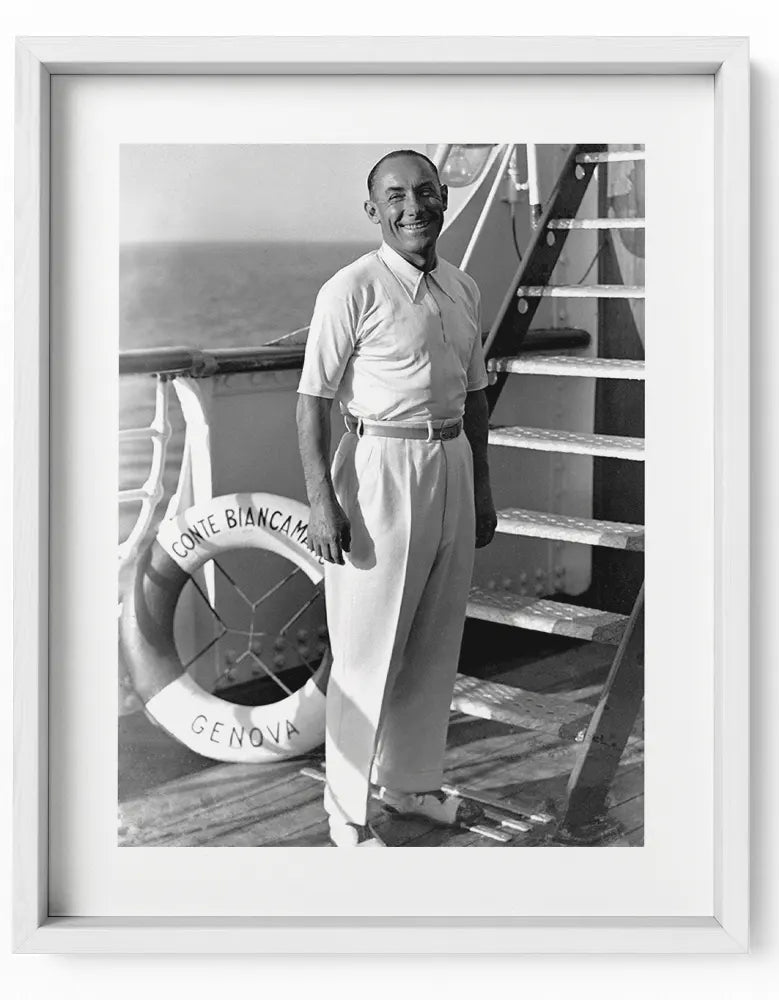 Girardengo sul transatlantico Conte Biancamano, 1932 - Farabola Fotografia
