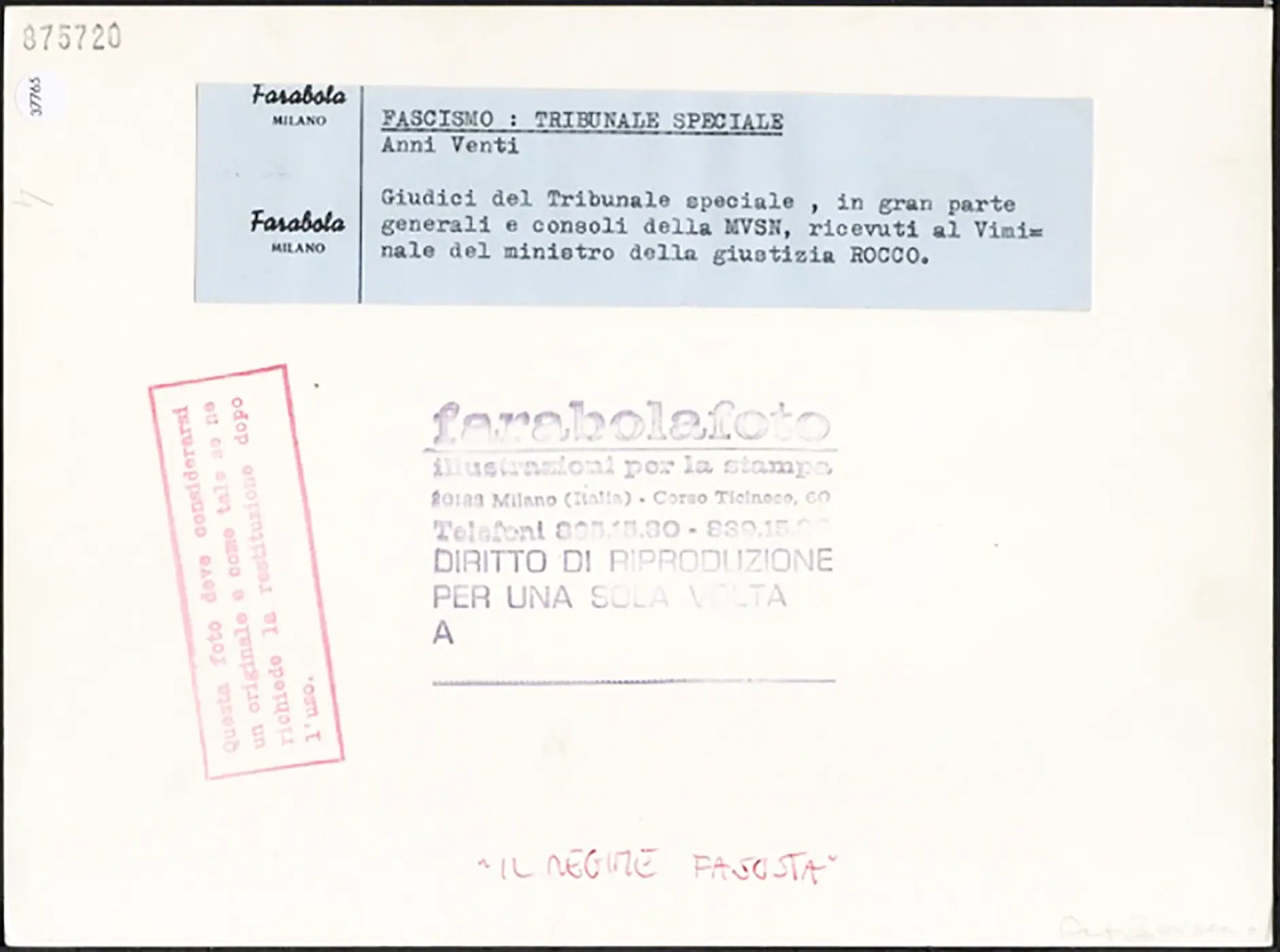Giudici del Tribunale Speciale anni 20 Ft 37765 - Stampa 24x18 cm - Farabola Stampa ai sali d'argento (anni 90)