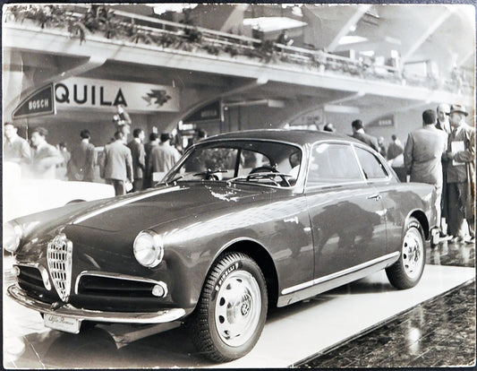 Giulietta Sprint Salone Auto Torino 1957 Ft 35359 - Stampa 21x27 cm - Farabola Stampa ai sali d'argento