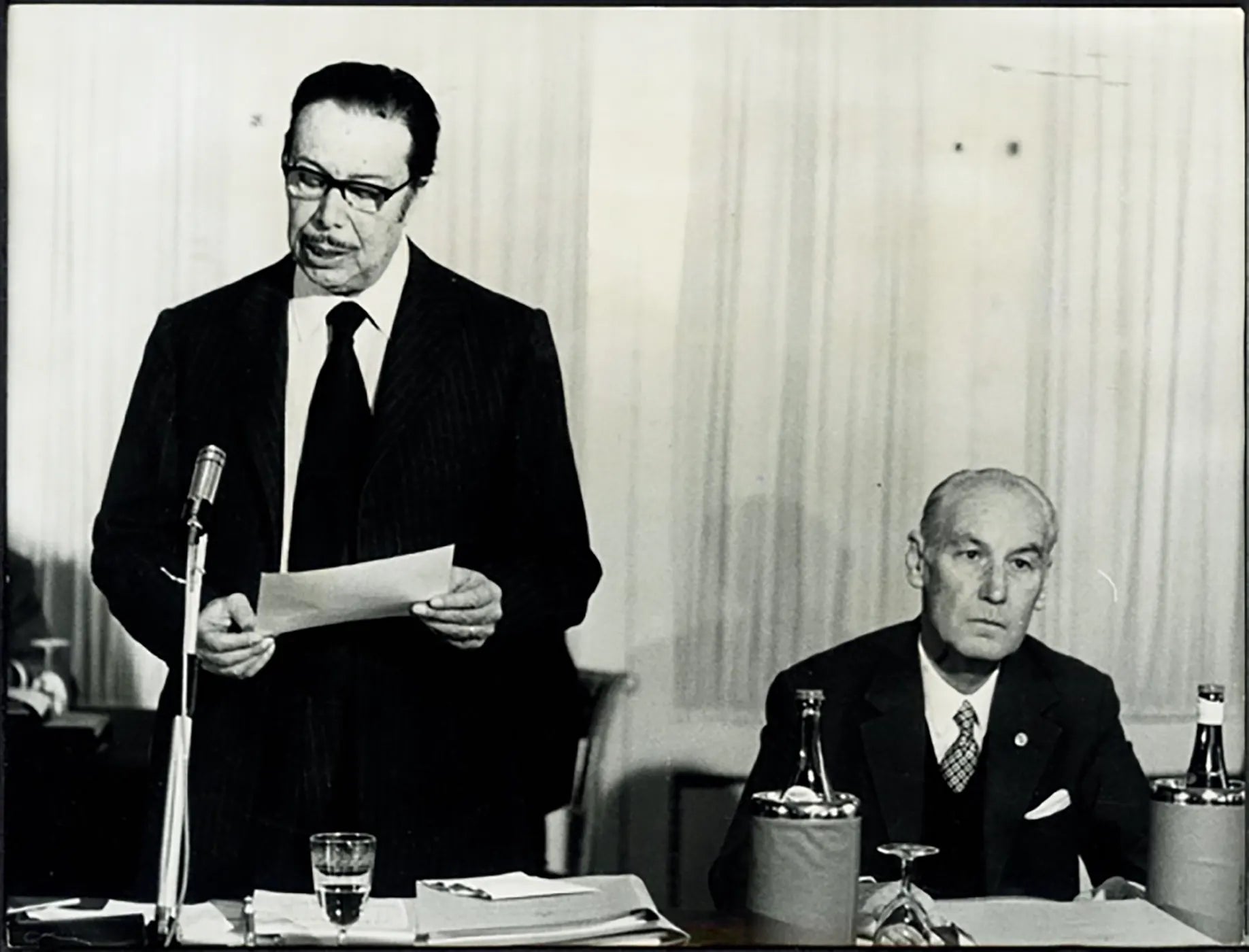 Giulio Onesti e Giorgio De Stefani 1973 Ft 5382 - Stampa 24x18 cm - Farabola Stampa ai sali d'argento