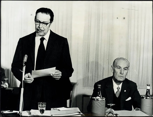 Giulio Onesti e Giorgio De Stefani 1973 Ft 5382 - Stampa 24x18 cm - Farabola Stampa ai sali d'argento