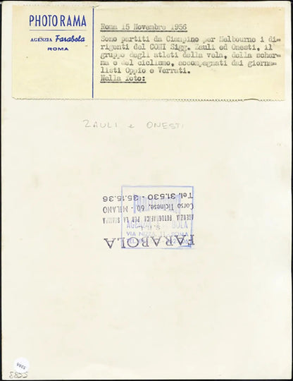 Giulio Onesti Olimpiadi Melbourne 1956 Ft 5386 - Stampa 24x18 cm - Farabola Stampa ai sali d'argento