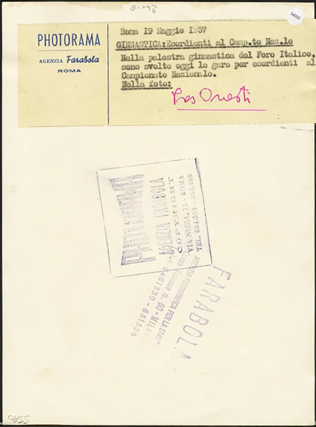 Giulio Onesti presidente Coni 1957 Ft 5460 - Stampa 24x18 cm - Farabola Stampa ai sali d'argento
