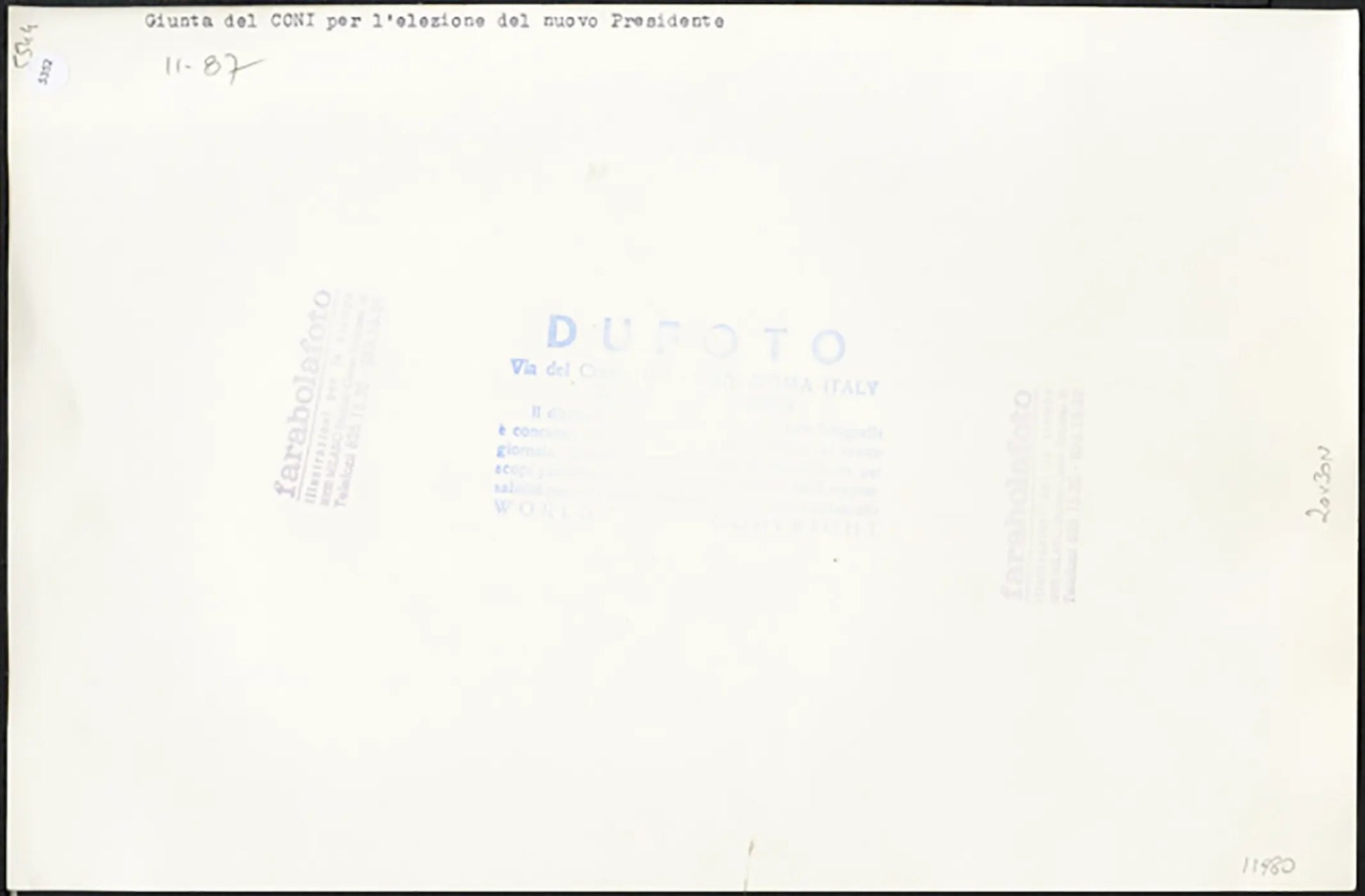 Giunta Coni per elezione presidente 1987 Ft 5352 - Stampa 20x30 cm - Farabola Stampa ai sali d'argento