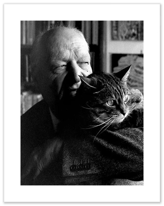 Giuseppe Ungaretti e il suo gatto, 1963 - Farabola Fotografia
