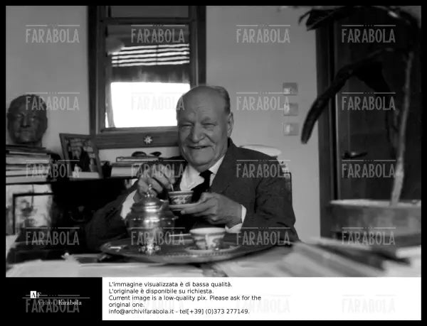 Giuseppe Ungaretti nella sua casa, Roma, 1963 - Farabola Immagine digitale