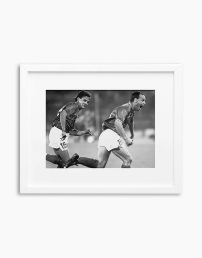 Gol di Schillaci, Mondiali 1990 — stampa fine art con cornice bianca