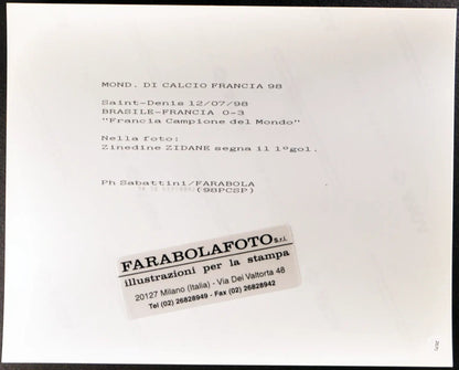 Gol di Zidane Finale Mondiali 1998 Ft 2870 - Stampa 20x25 cm - Farabola Stampa ai sali d'argento