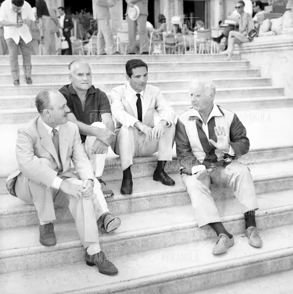 Guido Piovene, Alberto Moravia, Pier Paolo Pasolini e Leonida Repaci, 1961 - Farabola Immagine digitale