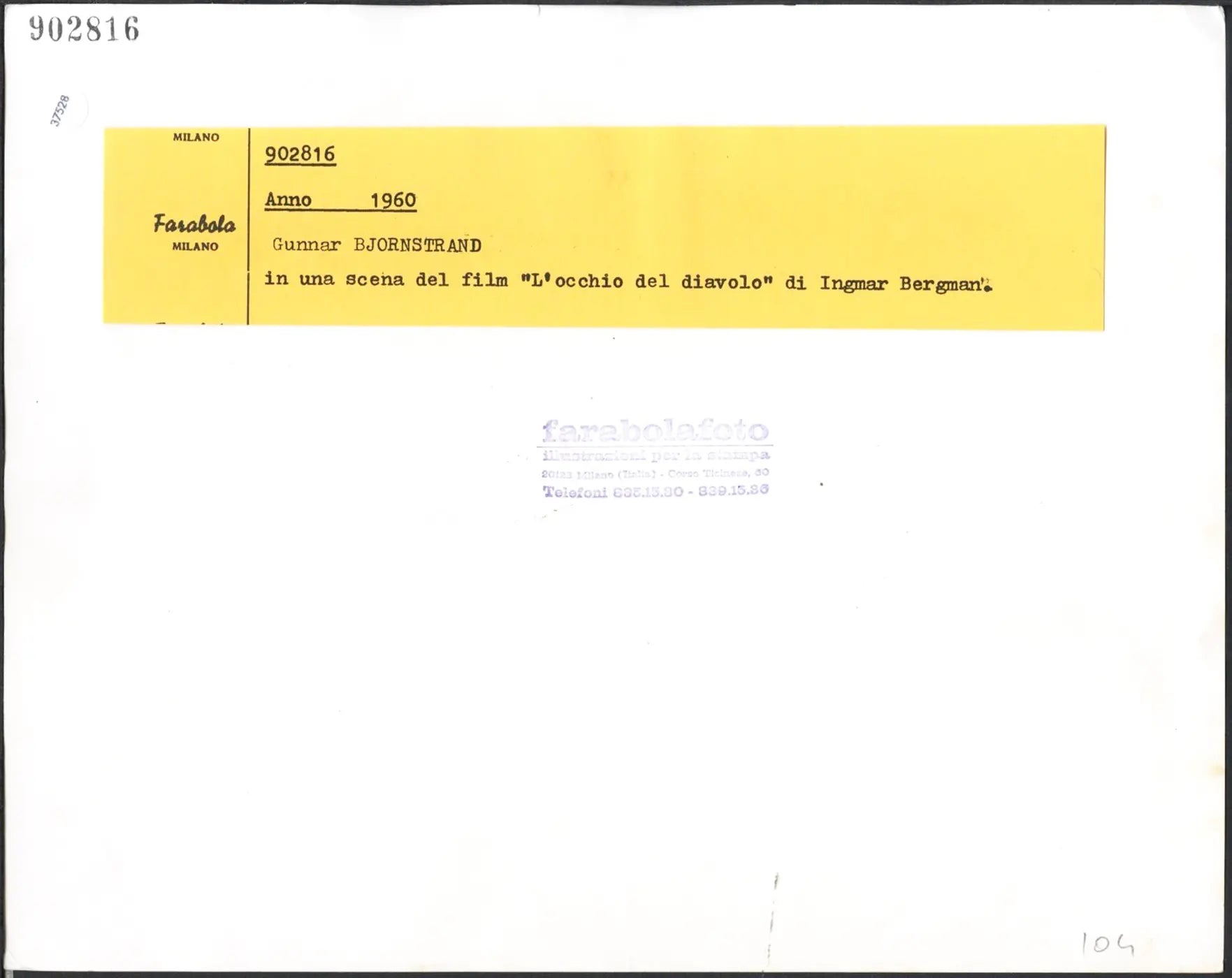 Gunnar Bjornstrand film 1990 Ft 37528 - Stampa 21x27 cm - Farabola Stampa ai sali d'argento