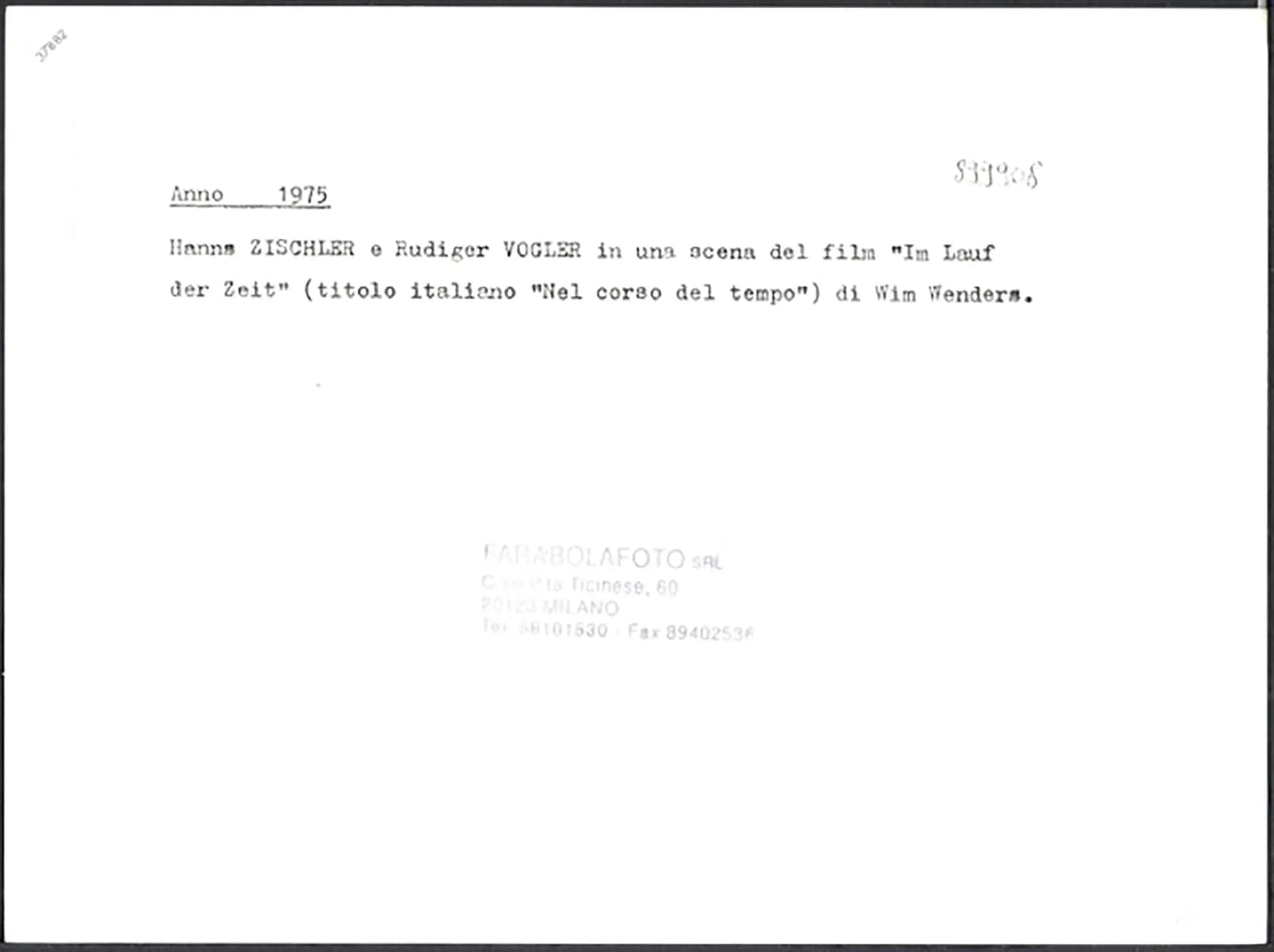 Hanns Zischler e Rudiger Vogler 1975 Ft 37882 - Stampa 24x18 cm - Farabola Stampa ai sali d'argento