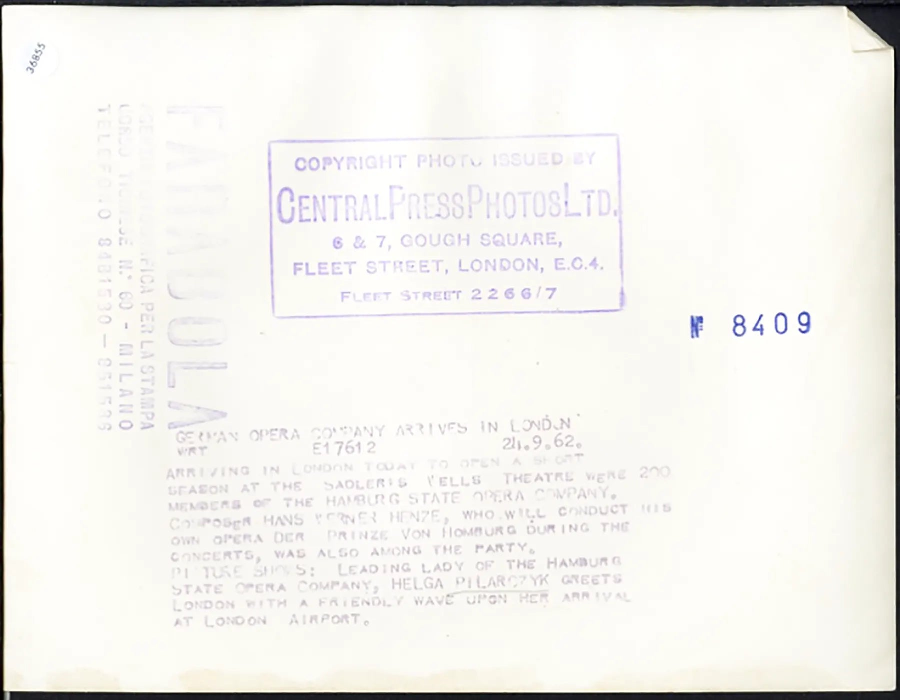 Helge Pilarczyk 1962 Ft 36855 - Stampa 20x15 cm - Farabola Stampa ai sali d'argento