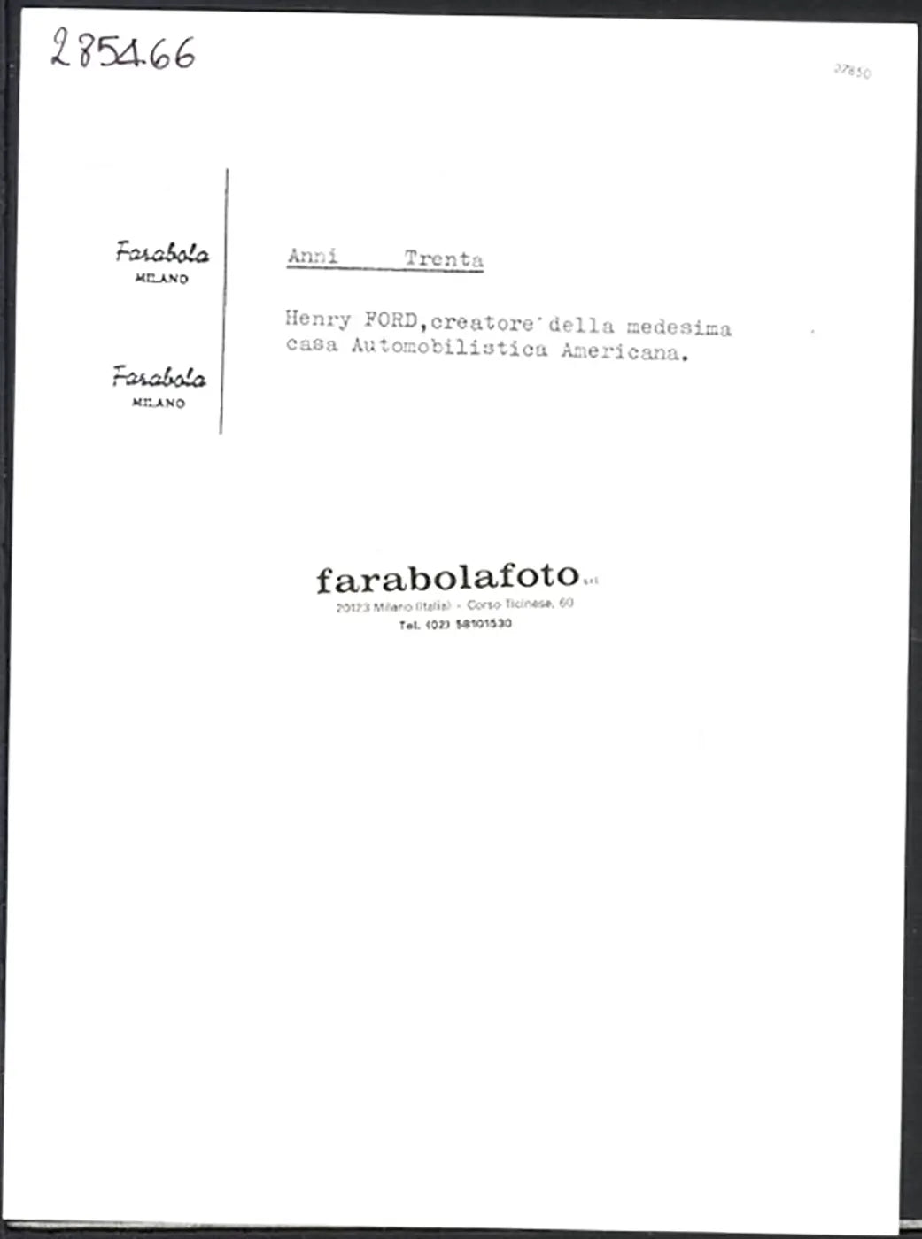 Henry Ford anni 30 Ft 37850 - Stampa 24x18 cm - Farabola Stampa ai sali d'argento (anni 90)