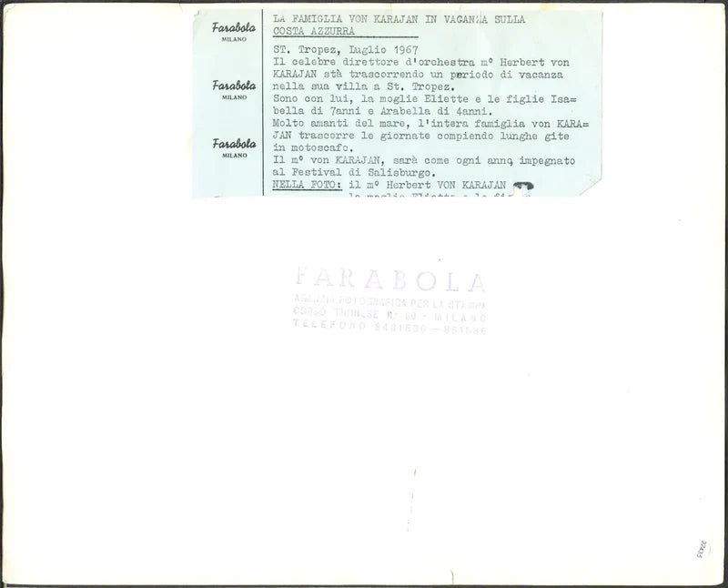 Herbert von Karajan a Saint Tropez 1967 Ft 37435 - Stampa 24x30 cm - Farabola Stampa ai sali d'argento