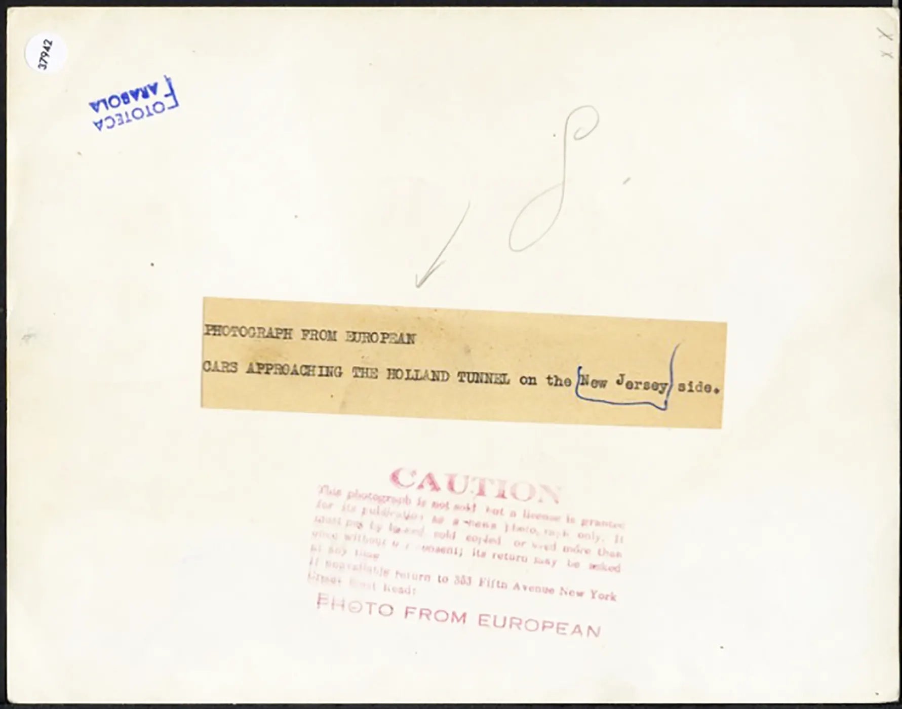 Holland Tunnel in New Jersey anni 50 Ft 37942 - Stampa 20x15 cm - Farabola Stampa ai sali d'argento