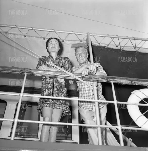 I Duchi di Windsor Edoardo e Wallis Simpson in vacanza, Genova, 1951 - Farabola Immagine digitale