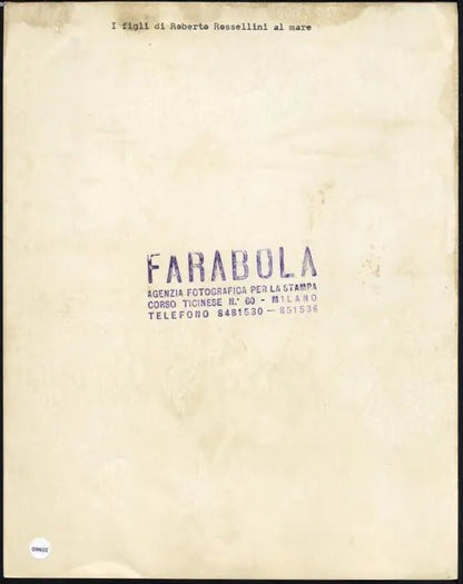 I figli di Roberto Rossellini anni 60 Ft 35960 - Stampa 21x27 cm - Farabola breadcrumbs : fotografie - vintage; foto - vintage - cinema
