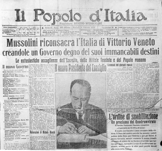 I ministri del primo governo Mussolini sul popolo d'Italia, 1922 - Farabola Immagine digitale
