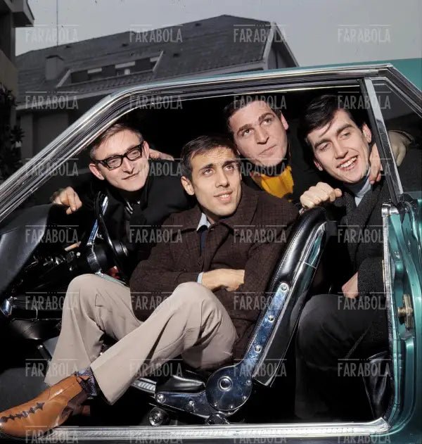 Ico Cerutti, Adriano Celentano, Gino Santercole e Lorenzo Pilat, 1966 - Farabola Immagine digitale