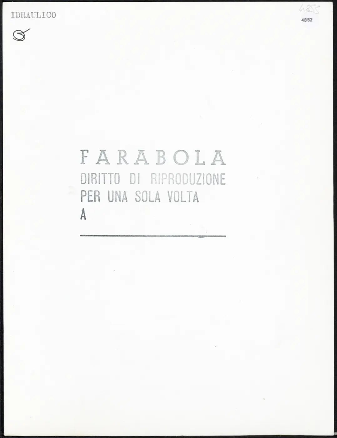 Idraulico anni 60 Ft 4882 - Stampa 24x18 cm - Farabola Stampa ai sali d'argento