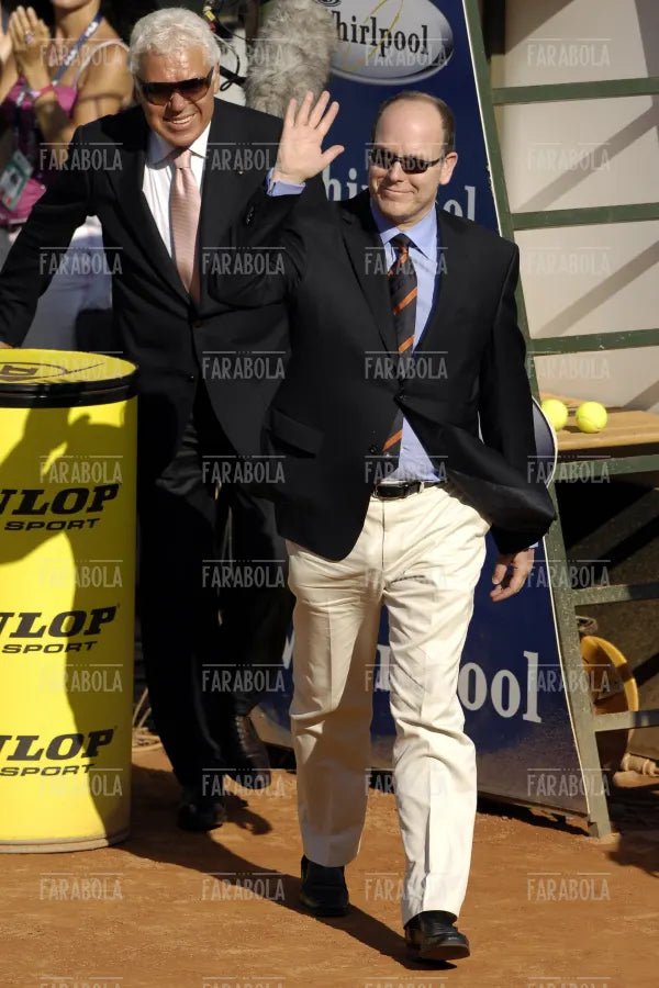 Il principe Alberto di Monaco e Nicola Pietrangeli, Internazionali di tennis, 2007 - Farabola Immagine digitale