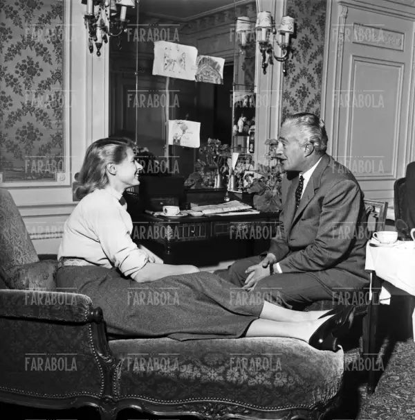 Ingrid Bergman e Vittorio De Sica, 1956 - Farabola Immagine digitale