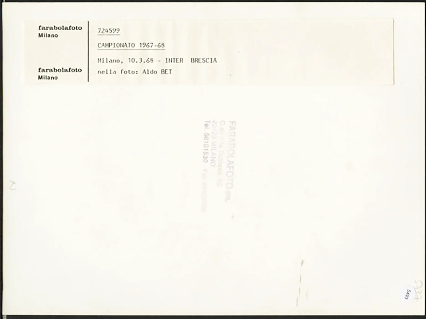 Inter Aldo Bet 1968 Ft 5493 - Stampa 24x18 cm - Farabola Stampa ai sali d'argento