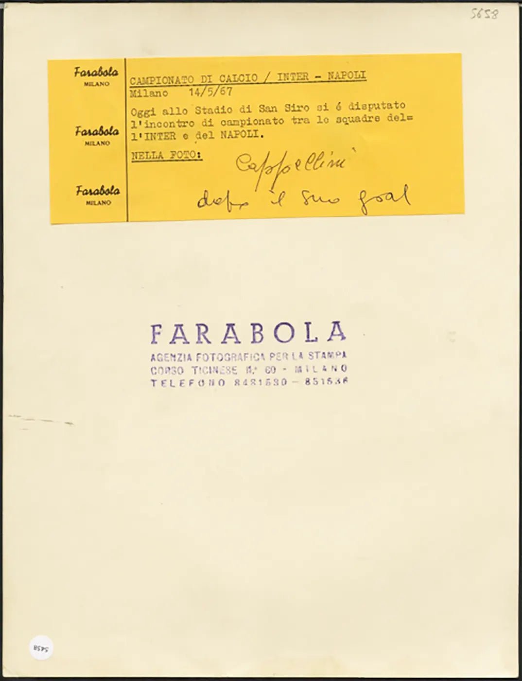 Inter Gol di Cappellini 1967 Ft 5458 - Stampa 21x27 cm - Farabola Stampa ai sali d'argento