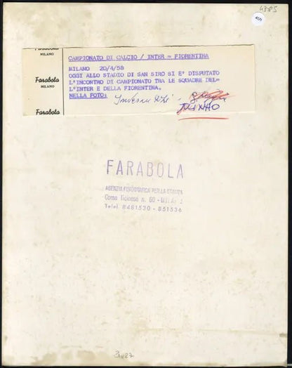 Invernizzi e Julinho Inter - Fiorentina 1958 Ft 4171 - Stampa 24x18 cm - Farabola Stampa ai sali d'argento