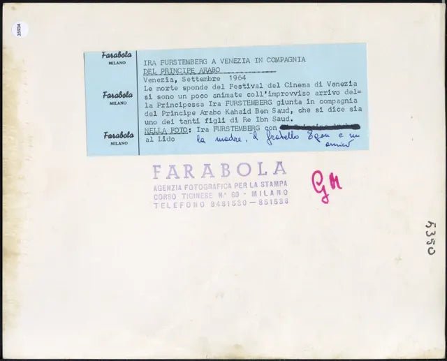 Ira Furstemberg Festival di venezia 1964 Ft 35934 - Stampa 21x27 cm - Farabola Stampa ai sali d'argento