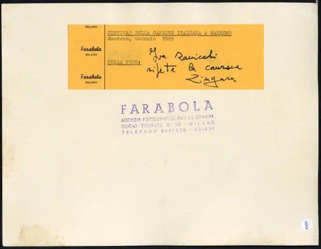 Iva Zanicchi Festival di Sanremo 1969 Ft 35758 - Stampa 21x27 cm - Farabola Stampa ai sali d'argento