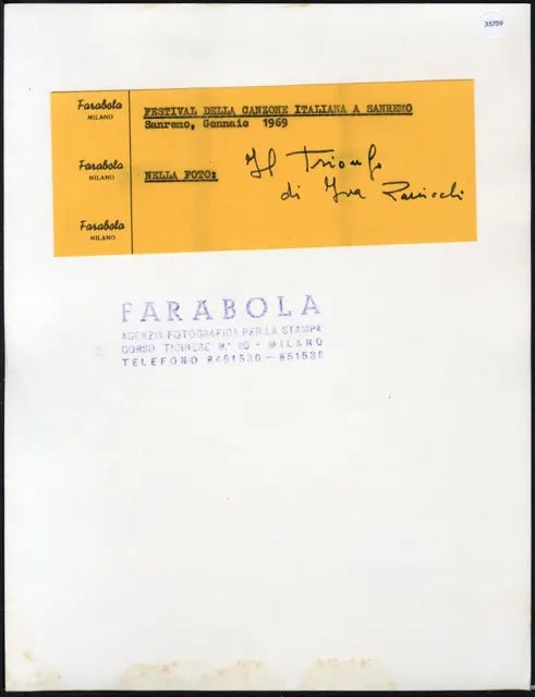 Iva Zanicchi Festival di Sanremo 1969 Ft 35759 - Stampa 21x27 cm - Farabola Stampa ai sali d'argento