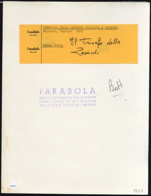 Iva Zanicchi Festival di Sanremo 1969 Ft 35760 - Stampa 21x27 cm - Farabola Stampa ai sali d'argento