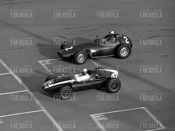 Jack Brabham su Cooper - Coventry Climax, Gp di Monza, 1959 - Farabola Immagine digitale