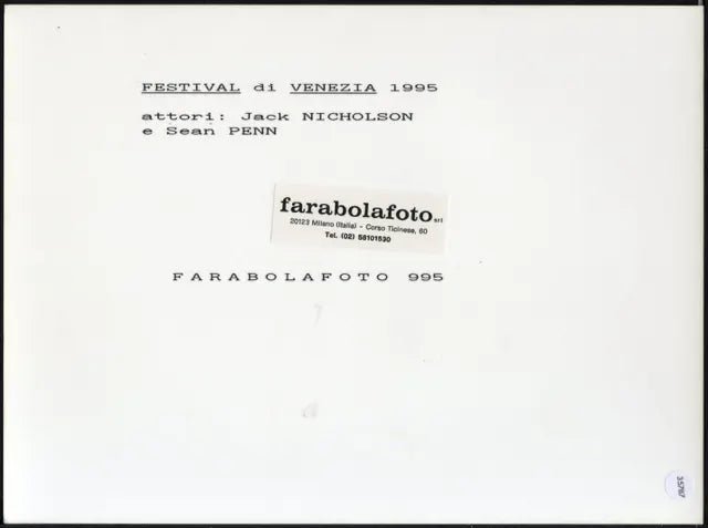 Jack Nicholson Sean Penn Venezia 1995 Ft 35787 - Stampa 24x18 cm - Farabola Stampa ai sali d'argento