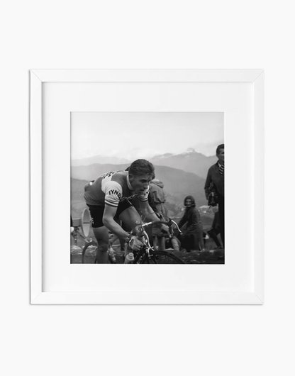 Jacques Anquetil, Giro di Lombardia 1960 — stampa fine art con cornice bianca