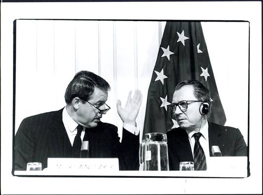 Jacques Delors e Franz Vranitzky 1991 Ft 5790 - Stampa 24x18 cm - Farabola Stampa ai sali d'argento