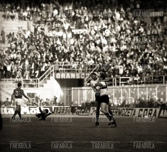 Jair e Sandro Mazzola esultano dopo il gol, Inter vs Fiorentina, 1965 - Farabola Immagine digitale