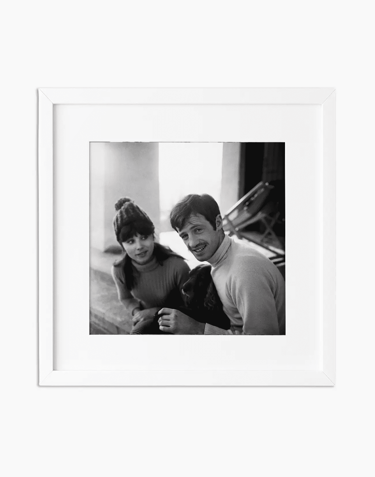 Jean Paul Belmondo, 1964 — stampa fine art con cornice bianca