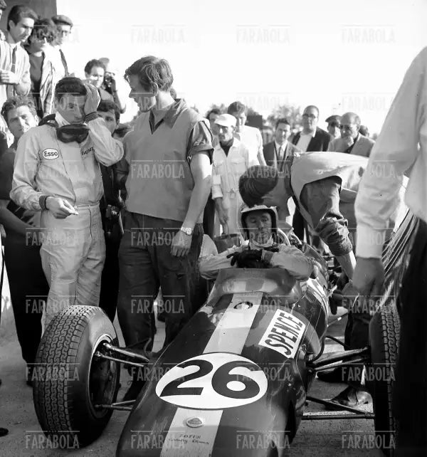 Jim Clark su Lotus - Coventry Climax, Gp di Monza, 1965 - Farabola Immagine digitale